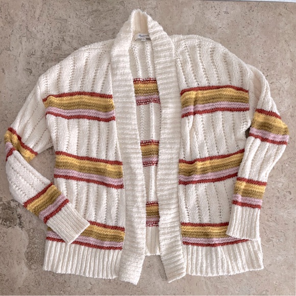 Madewell Sweaters - MADEWELL Striped Knitted Chenille Cardigan